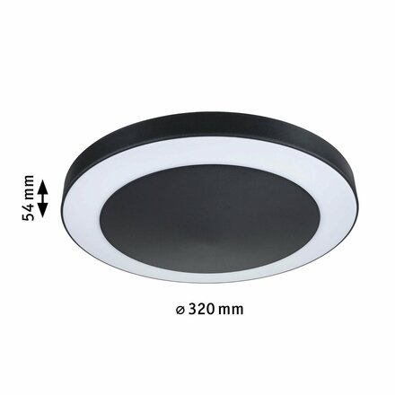 PAULMANN LED stropní svítidlo Smart Home Zigbee Circula soumrakový senzor neláká hmyz IP44 kruhové 320mm CCT 14W 230V antracit umělá hmota