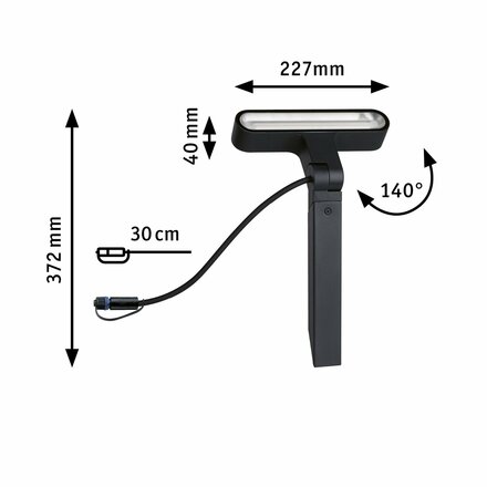 PAULMANN Plug & Shine LED spot Ito IP65 3000K 6W antracit