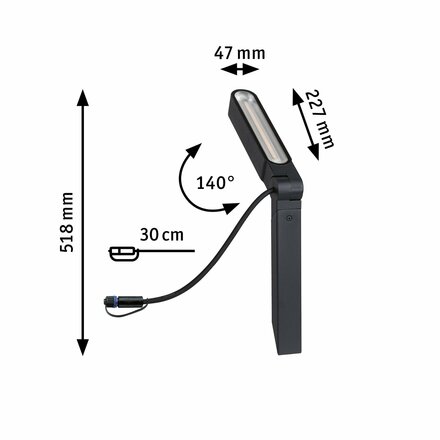 PAULMANN Plug & Shine LED spot Ito IP65 3000K 6W antracit