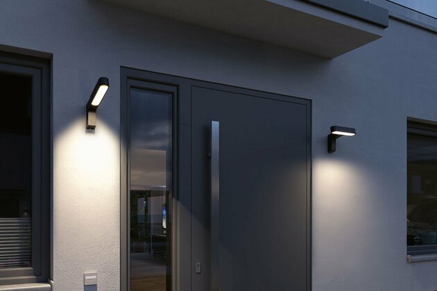PAULMANN Dům LED venkovní nástěnné svítidlo Ito pohybové čidlo vertikální orientace IP44 47x301mm 3000K 6W 230V 65° antracit kov/umělá hmota
