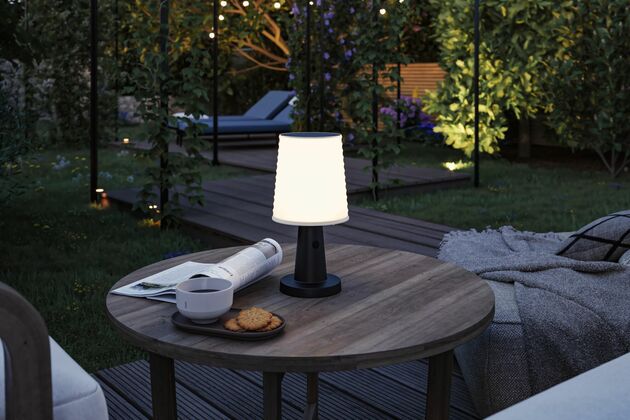 PAULMANN Solární LED stolní lampa Ilanga IP44 2700K antracit