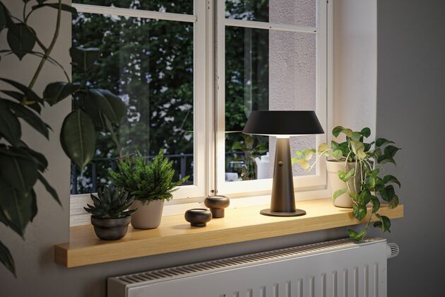 PAULMANN Solární LED stolní lampa Soala 2700K 2,1W antracit