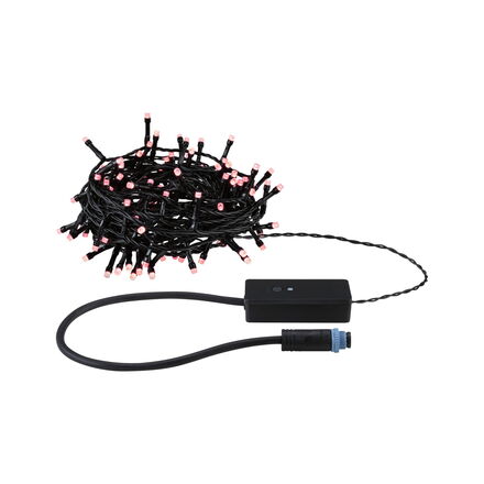 PAULMANN Plug &amp; Shine LED světelný řetěz Yuna RGB 12,4m IP44 5W černá