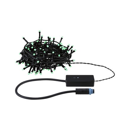 PAULMANN Plug &amp; Shine LED světelný řetěz Yuna RGB 12,4m IP44 5W černá