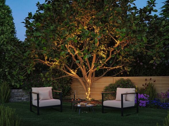 PAULMANN Plug &amp; Shine LED světelný řetěz Yuna RGB 12,4m IP44 5W černá