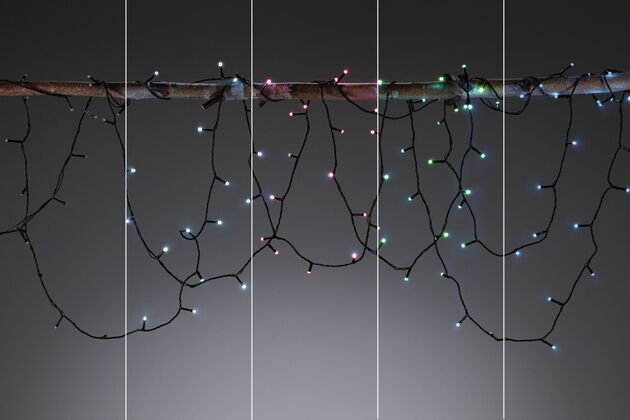 PAULMANN Plug &amp; Shine LED světelný řetěz Yuna RGB 12,4m IP44 5W černá