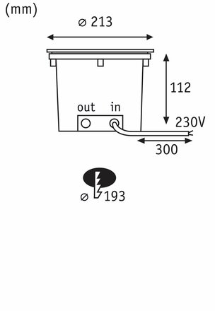PAULMANN LED zemní svítidlo Durea IP67 kruhové 213mm 3000K 12,5W 230V ocel kov