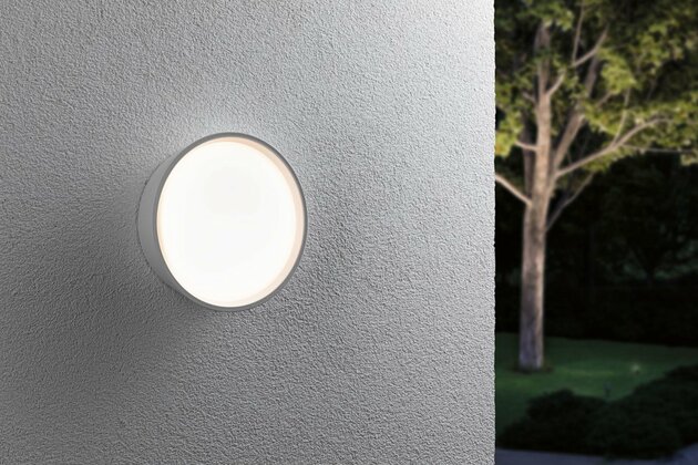 PAULMANN LED venkovní nástěnné svítidlo Platomo IP44 kruhové 180mm 3000K 14,5W 230V bílá umělá hmota