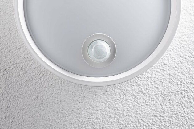 PAULMANN LED venkovní nástěnné svítidlo Platomo pohybové čidlo IP44 kruhové 180mm 3000K 14,5W 230V bílá umělá hmota