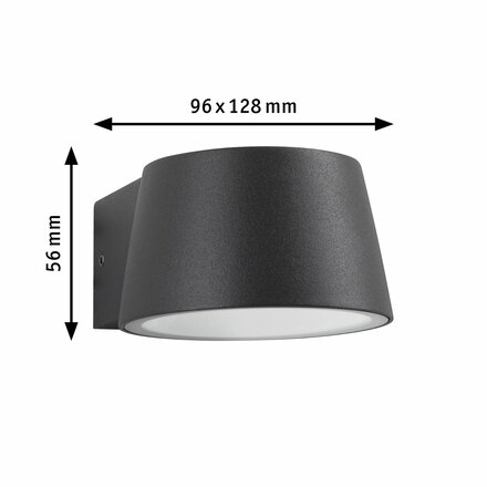 PAULMANN LED venkovní nástěnné svítidlo Capea neláká hmyz IP44 96x128mm 2200K 6W 230V 98° černá hliník