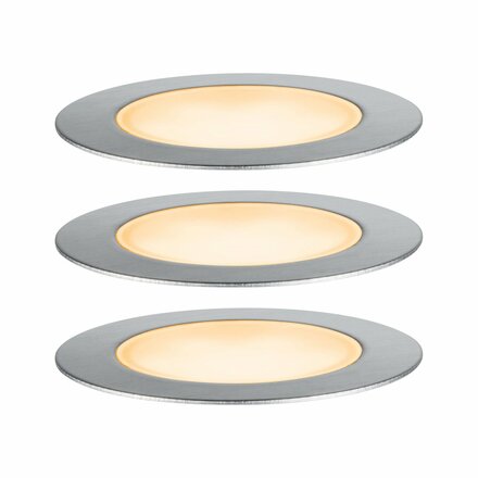 PAULMANN Plug & Shine LED zemní svítidlo Floor základní sada neláká hmyz IP67 2200K 3x2W 21VA stříbrná