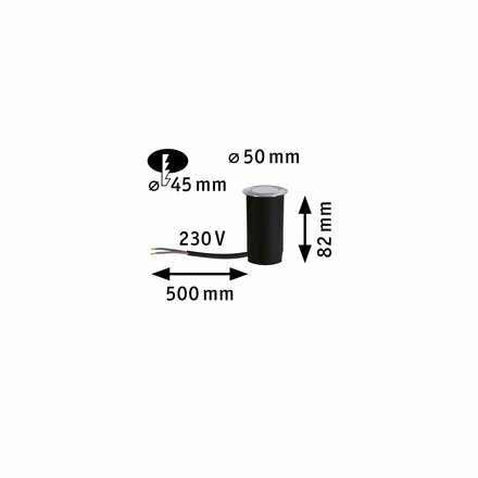 PAULMANN LED zemní svítidlo zlaté světlo neláká hmyz IP67 kruhové 50mm 2200K 2,2W 230V hliník umělá hmota/kov