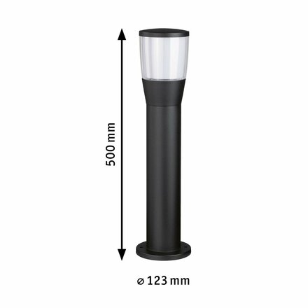 PAULMANN LED stojací svítidlo Bako IP44 500mm max. 20W 230V antracit E14 hliník