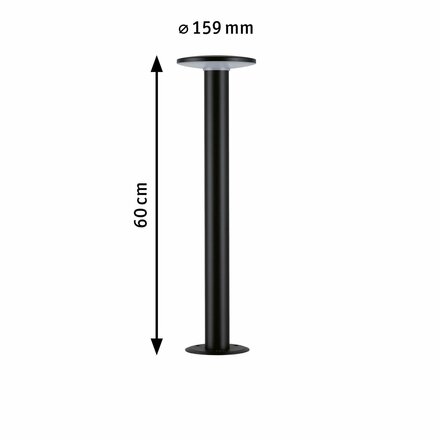 PAULMANN LED stojací svítidlo Smart Home Zigbee Plate neláká hmyz IP44 600mm CCT 5,5W 230V antracit kov/umělá hmota