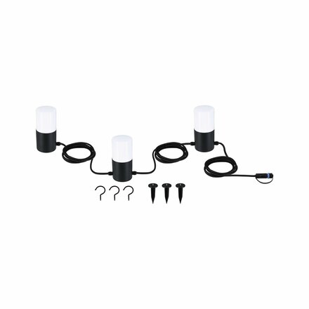 PAULMANN Plug & Shine LED světelný řetěz Tubs IP44 3000K 3x2W antracit 947.61