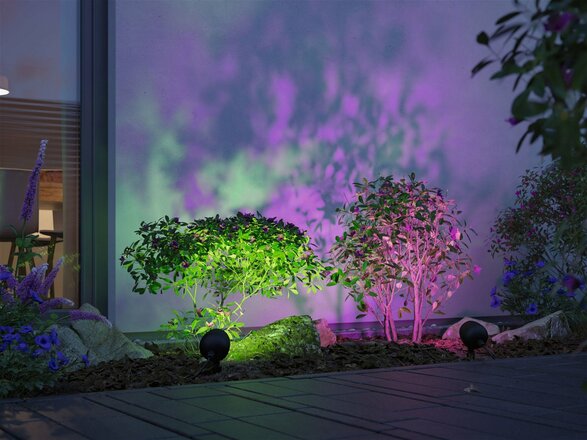 PAULMANN LED bodové zahradní světlo Smart Home Zigbee Kikolo IP65 90mm RGBW+ 6,2W 230V antracit umělá hmota/hliník 947.71