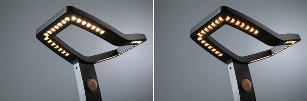 PAULMANN LED stojací svítidlo Smart Home Zigbee 3.0 Alara pohybové čidlo neláká hmyz IP44 hranaté 665mm 3000 - 2200K 10W 230V antracit kov