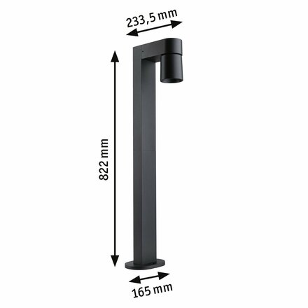 PAULMANN LED stojací svítidlo Kimu IP44 822mm 3000K 8W 230V 70° antracit hliník