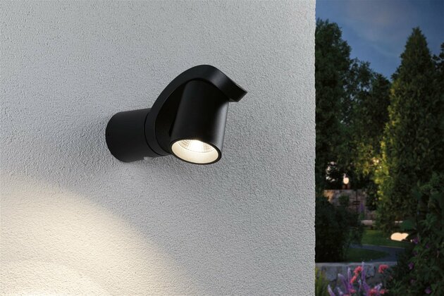 PAULMANN LED venkovní nástěnné svítidlo Cuff pohybové čidlo IP44 76x217mm 3000K 10W 230V 70° antracit hliník