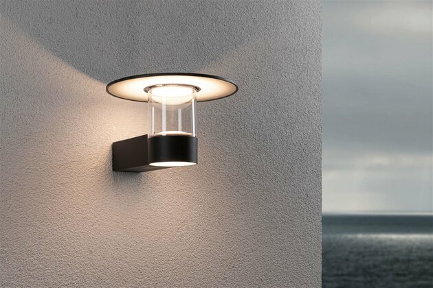 PAULMANN LED venkovní nástěnné svítidlo Sienna pohybové čidlo HF senzor IP44 212mm 3000K 9 / 1x3W 230V antracit hliník