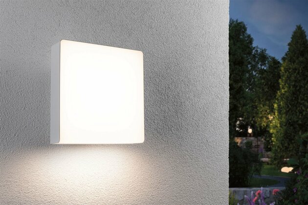 PAULMANN LED venkovní nástěnné svítidlo Azalena pohybové čidlo HF senzor IP44 250x97mm 3000K 8,5W 230V bílá umělá hmota/hliník