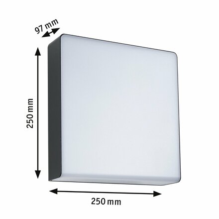 PAULMANN LED venkovní nástěnné svítidlo Smart Home Zigbee 3.0 Azalena pohybové čidlo HF senzor IP44 250x97mm CCT 8,5W 230V antracit umělá hmota/hliník