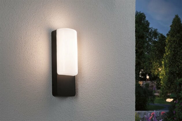 PAULMANN LED venkovní nástěnné svítidlo Bonnie IP44 93x77mm 3000K 8,5W 230V antracit hliník