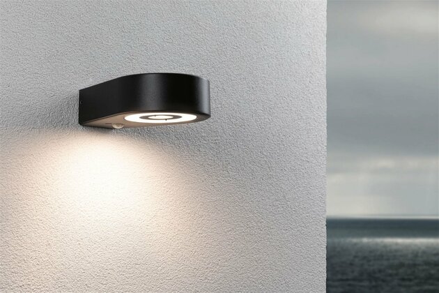 PAULMANN LED venkovní nástěnné svítidlo Silma pohybové čidlo IP44 65x186mm 3000K 5,5 / 1x0,7W 230V antracit hliník