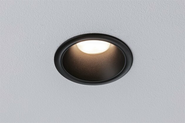 PAULMANN LED vestavné svítidlo 3-krokové-stmívatelné Cole Coin základní sada 3ks sada IP44 kruhové 88mm Coin 3x6W 230V 2700K černá