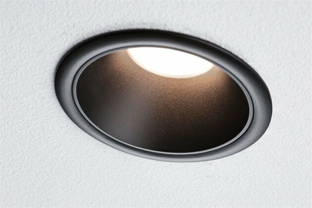 PAULMANN LED vestavné svítidlo 3-krokové-stmívatelné Cole Coin IP44 kruhové 88mm Coin 6W 230V 2700K černá