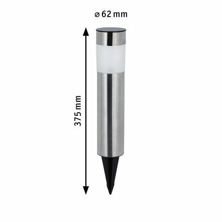 PAULMANN Solární LED stojací svítidlo Layra IP44 3000K 1lm kov kartáčovaný