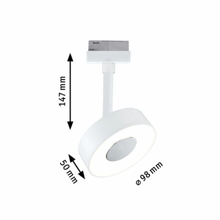 PAULMANN URail LED lištový spot Circle samostatné svítidlo 5W 3000K stmívatelné 230V bílá
