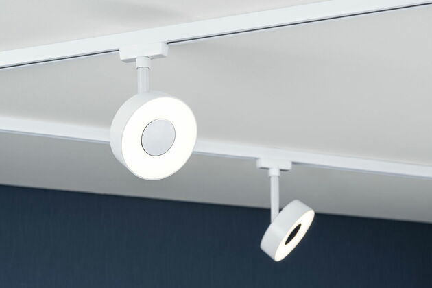 PAULMANN URail LED lištový spot Circle samostatné svítidlo 5W 3000K stmívatelné 230V bílá