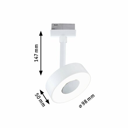 PAULMANN URail LED lištový spot Circle samostatné svítidlo 5W 4000K stmívatelné 230V bílá