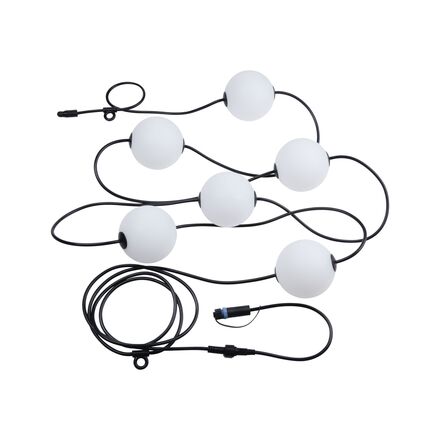 PAULMANN Plug &amp; Shine LED světelný řetěz Naima základní sada IP67 3000K 6x1W 5,88m černá