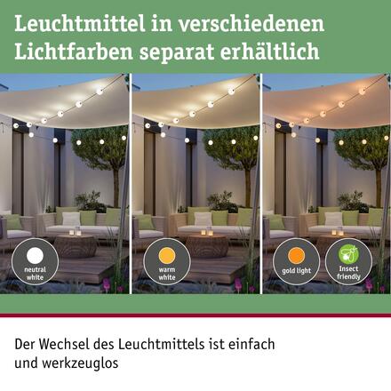 PAULMANN Plug &amp; Shine LED světelný řetěz Naima základní sada IP67 3000K 6x1W 5,88m černá