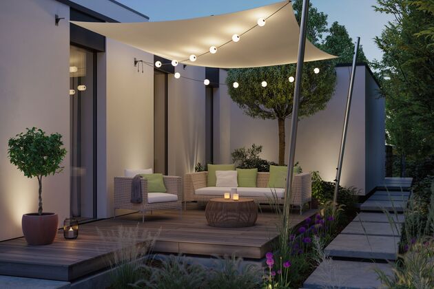 PAULMANN Plug &amp; Shine LED světelný řetěz Naima prodlužovací sada IP67 3000K 3x1W 1,71m černá