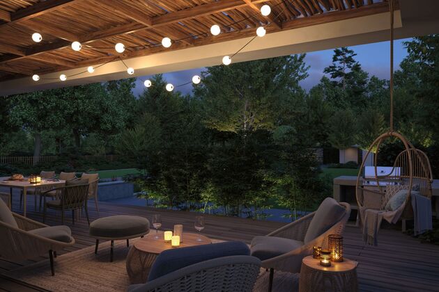 PAULMANN Solární LED světelný řetěz Taina prodlužovací sada IP67 3000K 1,71m černá