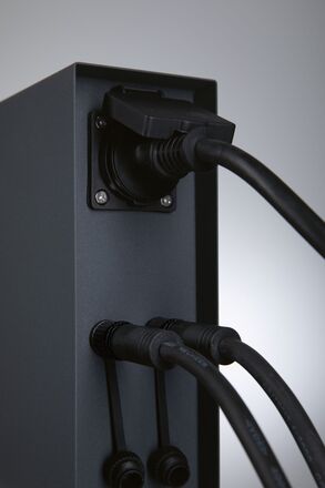 PAULMANN Plug & Shine sloupek se zásuvkami Rio vč. trafa IP44 antracit