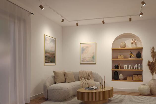 PAULMANN URail lištový spot Luxe GU10 max. 10W 230V zlatá mat/bílá