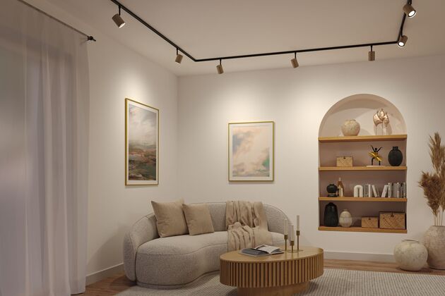 PAULMANN URail lištový spot Luxe GU10 max. 10W 230V zlatá mat/černá mat