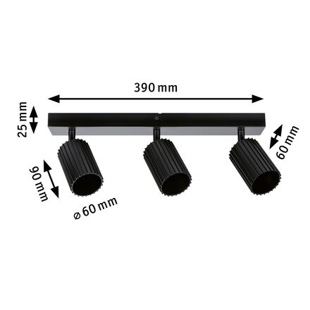 PAULMANN Spotlight Lirena GU10 max. 3x10W černá mat kov