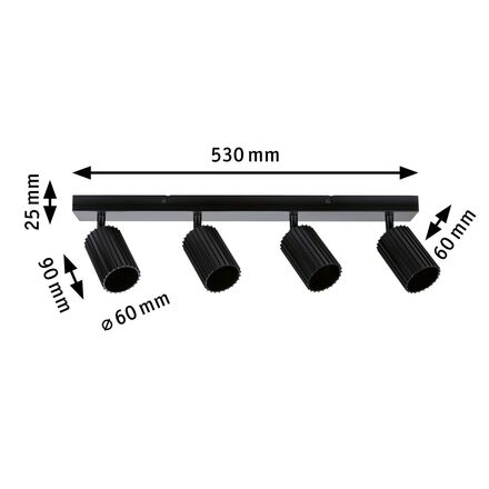 PAULMANN Spotlight Lirena GU10 max. 4x10W černá mat kov