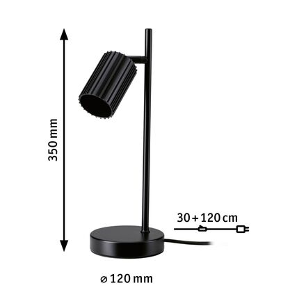 PAULMANN Stolní lampa Lirena GU10 max. 7W černá mat kov