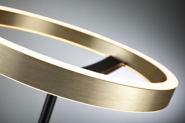 PAULMANN LED stolní lampa 3-krokové-stmívatelné Melira 2700K 10W černá mat/zlatá