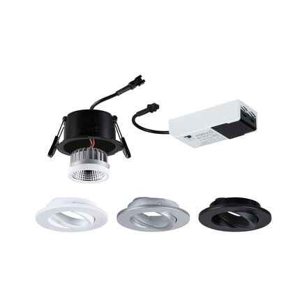 PAULMANN LED vestavné svítidlo White Select Viona IP65 kruhové 85mm 25° 6W 230V 2700 - 4000K černá mat/bílá mat/matný chrom