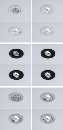 PAULMANN LED vestavné svítidlo White Select Viona IP65 kruhové 85mm 25° 6W 230V 2700 - 4000K černá mat/bílá mat/matný chrom