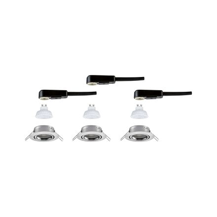 PAULMANN LED vestavné svítidlo Base GU10 Flat výklopné 3x4W 230V 2700K kov kartáčovaný