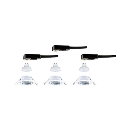 PAULMANN LED vestavné svítidlo Base GU10 Flat výklopné 3x4,9W 230V stmívatelné 2700K bílá