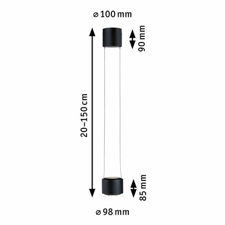 PAULMANN URail LED závěs Aldan 1-ramenné 1x8,5W černá mat stmívatelné 949.72